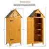 Outdoor Storage Cabinet Tool Shed Wooden Garden Shed - Natural - Image 2