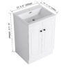 Modern Freestanding Bathroom Vanity With Resin Sink & Soft Close Cabinet Doors, Durable - White - Image 3