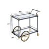 Cyrus - Clear Glass Serving Cart - Black / Gold - Image 7