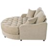 Modern Chaise Lounge Sofa Bed Upholstered Sofa Couch With Tufted Seat And Detachable Pillows For Living Room - Champagne - Image 14