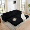 Modern Minimalist Style L Shape Modular Sectional Sofa - Black - Image 2