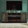 Joshua Creek - Electric Fireplace TV Stand For TVs Up To 95" - Barnwood - Image 3