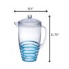 Swirl Unbreakable Plastic Water Pitcher With Lid And Spout, Bpa Free, 2.5 Quarts - Blue - Image 3