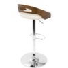 Cassis - Mid-Century Modern Adjustable Barstool With Swivel - Walnut / Cream - Image 4
