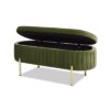 Chloe - Modern Glam Storage Bench - Olive Green - Image 2
