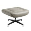 Piran - Twilight Top Grain Leather Accent Chair And Ottoman With Swivel - Gray - Image 3
