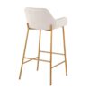 Daniella - Contemporary / Glam Fixed Height Bar Stool (Set of 2) - Gold / Cream - Image 4