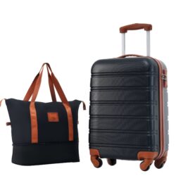 Hardshell Luggage Sets 20" / Bag Spinner Suitcase With Tsa Lock Lightweight - Black / Brown