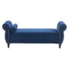 Velvet Multifunctional Storage Ottoman Bench With Pillow - Navy Blue - Image 3