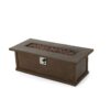 Transitional Rectangular Outdoor Propane Fire Pit With 50, 000 Btu, Tank Cover Not Included - Brown Wood Pattern - Image 2
