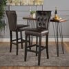 Bar Stools, Upholstered Barstools Armless (Set of 2) - Brown - Image 2