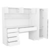 2 Door Storage Desk Wardrobe For Bedroom With Shelves And Drawers - White - Image 5