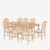 Topmax - Vintage Traditional 9 Piece Extendable Dining Table Set With Removable Leaf And 8 Upholstered Dining Chairs For 8 - Natural - Image 14