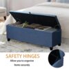 Extra Long Storage Ottoman Entryway Bench With Flip Top Storage Chest With Padded Seat Bed End Stool For Hallway Living Room Bedroom - Blue - Image 4