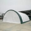 Single Truss Arch Storage Shelter PE - White / Green - Image 3