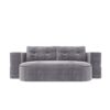 2 In 1 Foldable Sofa Plush Corduroy Sofa Convertible Floor Sofa Bed Deep Seating With Multi Functional Blanket Suitable For Living Rooms - Light Gray - Image 13