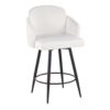 Dahlia - Contemporary Fixed Height Counter Stool With Round Footrest (Set of 2) - Matte Black / Cream / Gold - Image 2