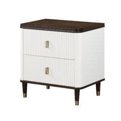 Carena - Night Stand With USB - White / Walnut