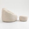 Bedding Bean Bag Sofa Chair High Pressure Foam Bean Bag Chair Adult Material With Padded Foam Padding Compressed Bean Bag With Footrest - Beige - Image 19
