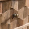 Mid Century Modern Mango Wood 3 Drawer Chest With 3D Tile Weave Design - Natural - Image 11