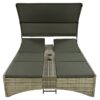 Patio Daybed Outdoor Daybed Sun Lounger With Shelter Roof With Adjustable Backrest, Storage Box And 2 Cup Holders For Patio, Balcony, Poolside - Gray - Image 10