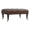 Buffalo - Leather Ottoman - Brown - Image 2