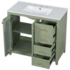 Bathroom Vanity With Two Soft Close Doors, Adjustable Shelves And Three Drawers - Green - Image 12