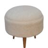Boucle Rounded Footstool - Oak - Image 4