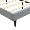 Modern Queen Size Upholstered Platform Bed Frame With Button Tufted Linen Fabric Headboard And USB Ports - Light Gray - Image 13