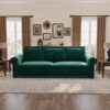 King Pull Out Sofa Bed, 3 In 1 Velvet Convertible Sleeper Sofa With Nailhead Trim & Rolled Arm, Multi Functional Sofa Bed For Living Room, Bedroom, Apartment, Office - Green - Image 9