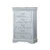 Louis Philippe - 5 Pieces Bedroom Set Eastern King - Platinum - Image 8