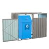 Garbage Bin Shed Stores 2 Trash Cans Metal Outdoor Bin Shed For Garbage Storage, Stainless Galvanized Steel, Bin Shed For Garden Yard Lawn - Gray - Image 7