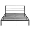 Queen Metal Bed Frame With Headboard - Charcoal Gray - Image 4