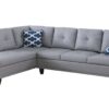 Irine - Faux Leather Sectional Sofa With Ottoman - Gray - Image 4