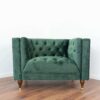 Evelyn - Mid-Century Modern Tufted Back Lounge Chair - Green - Image 4