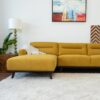 Ella - L Shaped Linen Left Sectional Couch - Yellow - Image 9
