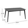 Mid Century Dining Table With Rubberwood Legs And Faux Wood Tabletop - Black - Image 3