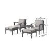 Honolulu - Modern Chat Set of 5 With Wicker - Gray / Silver - Image 3