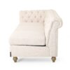 Comfy Large Sectional Sofa With Wooden Legs, Retro Style For Living Room - Beige - Image 6