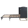 Queen Murphy Bed With Frosted Glass Doors Design, Fake Drawers, Metal Legs - Black - Image 6