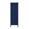 2 Doors Metal Storage Cabinet Display Cabinet With Glass Doors Metal Kitchen Sideboard Buffet Cabinet Glass Storage Cabinet For Dining Room Living Room Bedroom - Dark Blue - Image 9