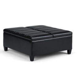 Ellis - Coffee Table Storage Ottoman - Midnight Black