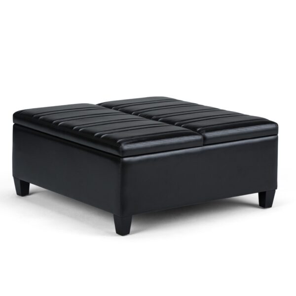 Ellis - Coffee Table Storage Ottoman - Midnight Black