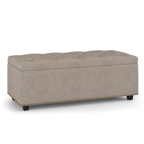 Hamilton - Lift Top Rectangular Storage Ottoman - Natural