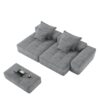 Modern Oversized Modular Sectional Sofa With 2 Chaise Lounge And 2 Armrest, Sparkling Chenille Fabric Soft Cushion Sofa With 4 Pillows, 4 Pieces Diy Combination Tufted Sofa, No Assembly Required - Gray - Image 19