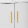 Modern TV Stand & 2 Cabinets & Open Compartments, Entertainment Center For Tvs Up To 80'', Television Console For Living Room - White / Black - Image 20