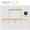 Crystal Chandelier For Dining Room, 8 Light Kitchen Chandelier Light Fixture Modern Metal Industrial Chandeliers For Farmhouse Entryway Living Room (8*G9 Bulbs Included) - Matte Gold - Image 10