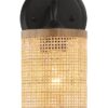 Reef - Single Lights Wall Sconce With Natural Shade Rustic Wicker Wall Light - Black / Rattan - Image 4