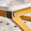 Modern Marble Pattern Coffee Table With Metal Legs, Sintered Stone Surface - White / Gold - Image 18