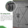 Outdoor Storage Shed With Lockable Door, Wooden Tool Storage Shed With Detachable Shelves & Pitch Roof - Gray - Image 7